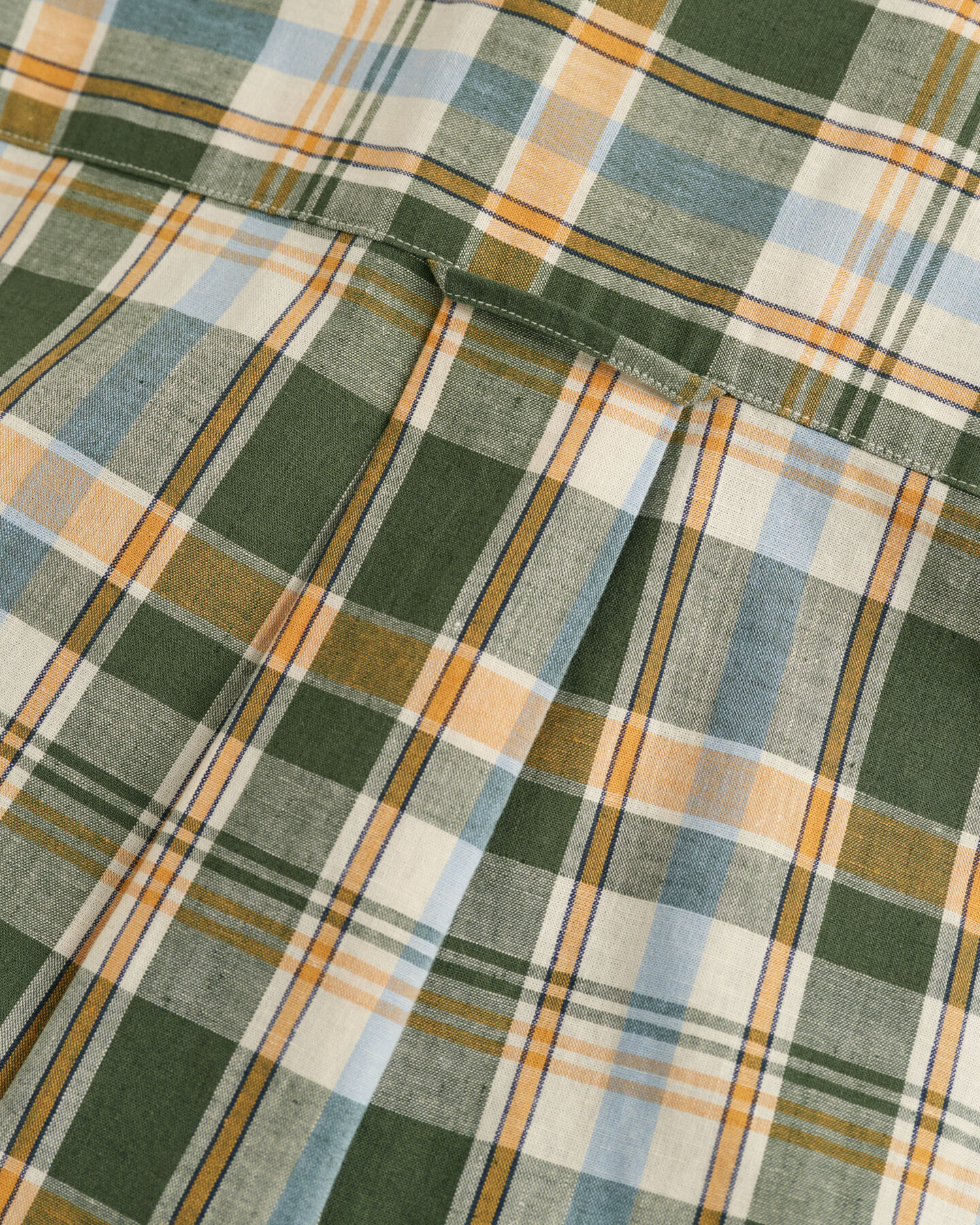 Regular Fit Checked Cotton Linen Short Sleeve Shirt