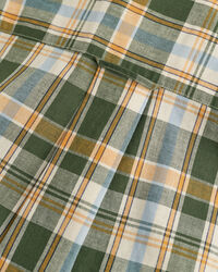 Regular Fit Checked Cotton Linen Short Sleeve Shirt