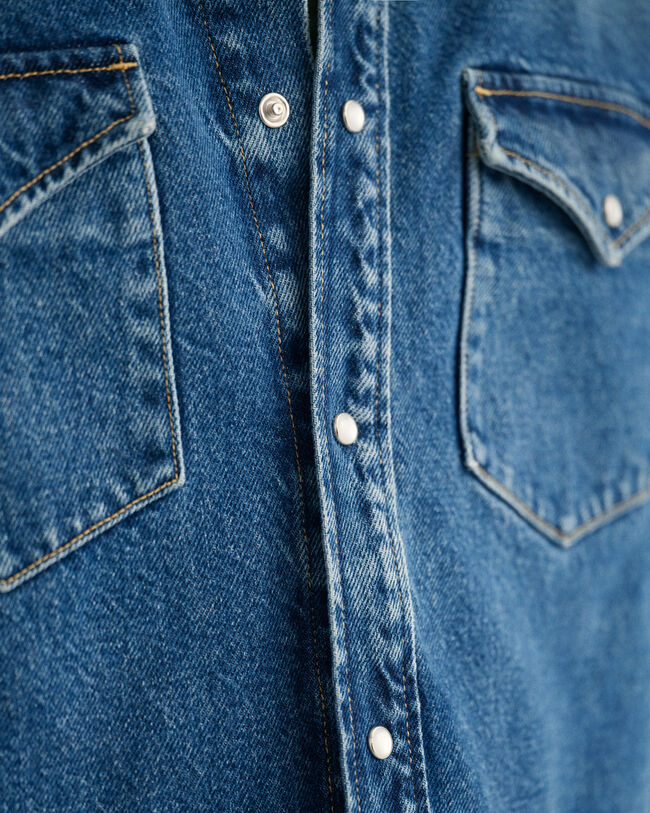 Relaxed Fit Western Denim Shirt