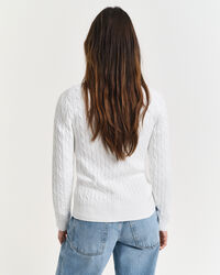 Stretch Cotton Cable Knit Cardigan