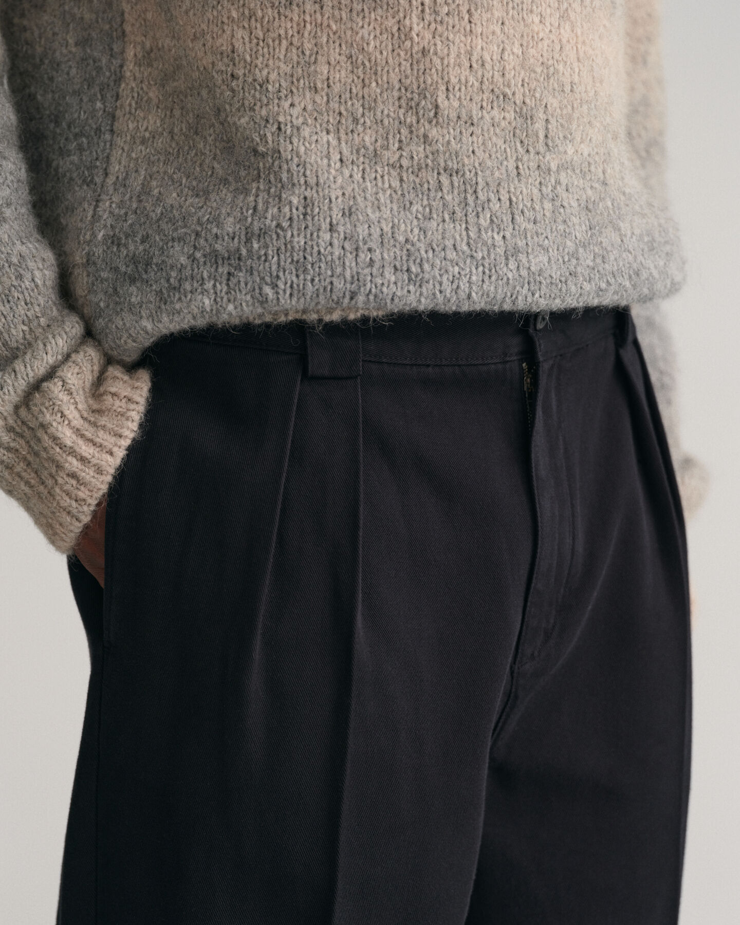 Pleated Twill Chinos