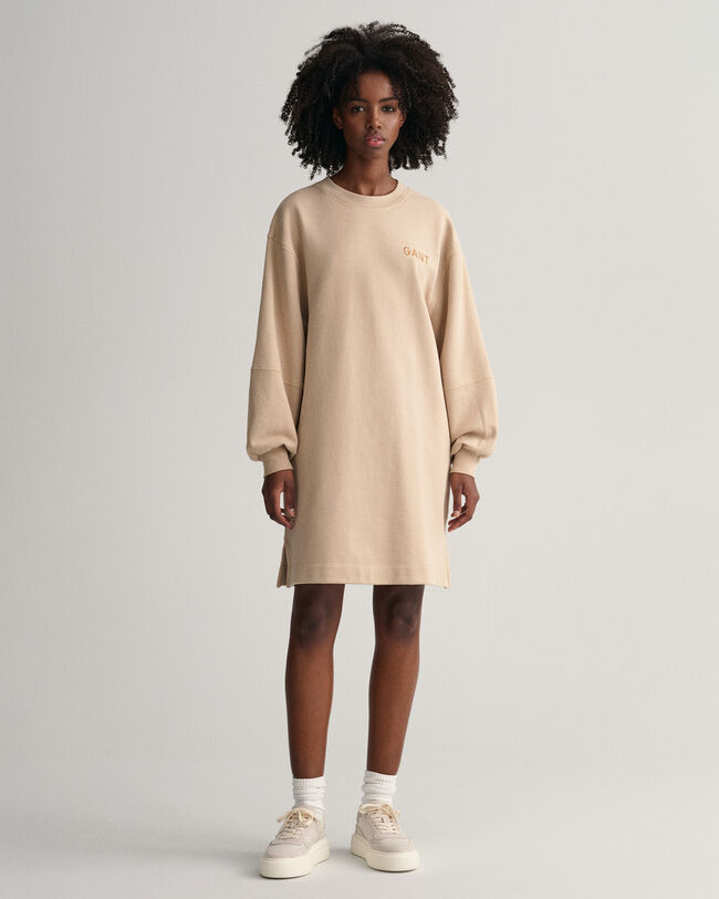 Logo Volume Long Sleeve Dress