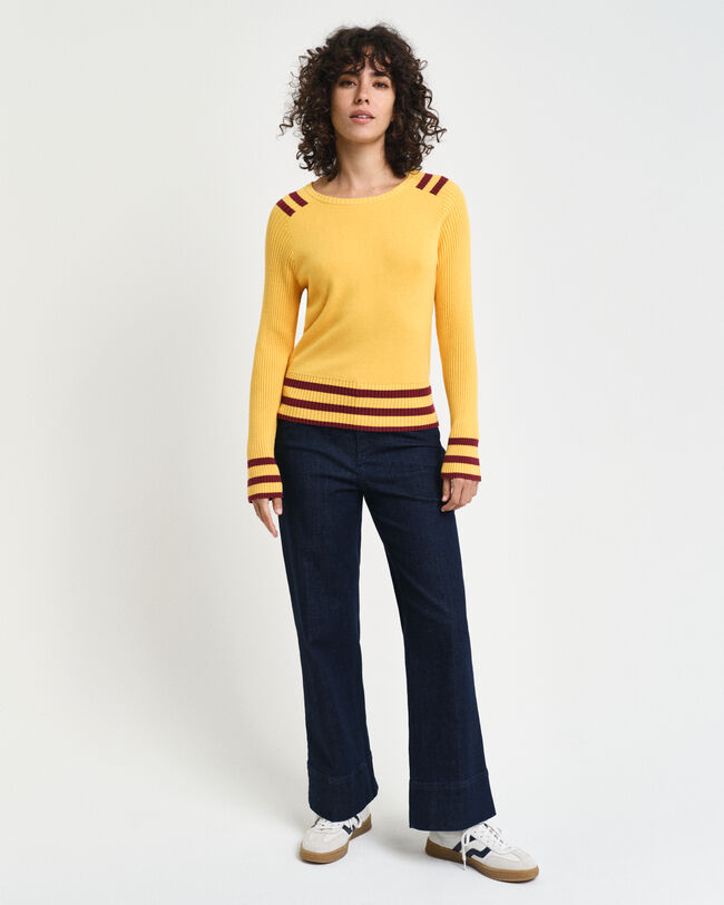 Contrast Detailed Crew Neck Sweater