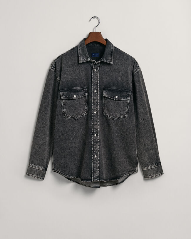 Oversized Heavy Washed Denim Shirt