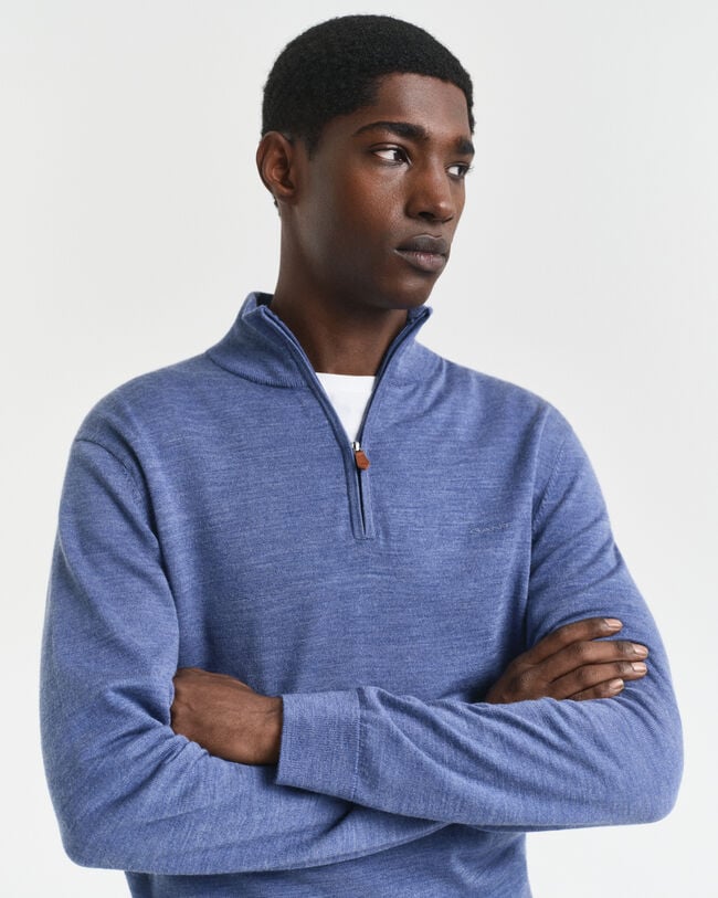 Extra Fine Merino Wool Half-Zip Sweater