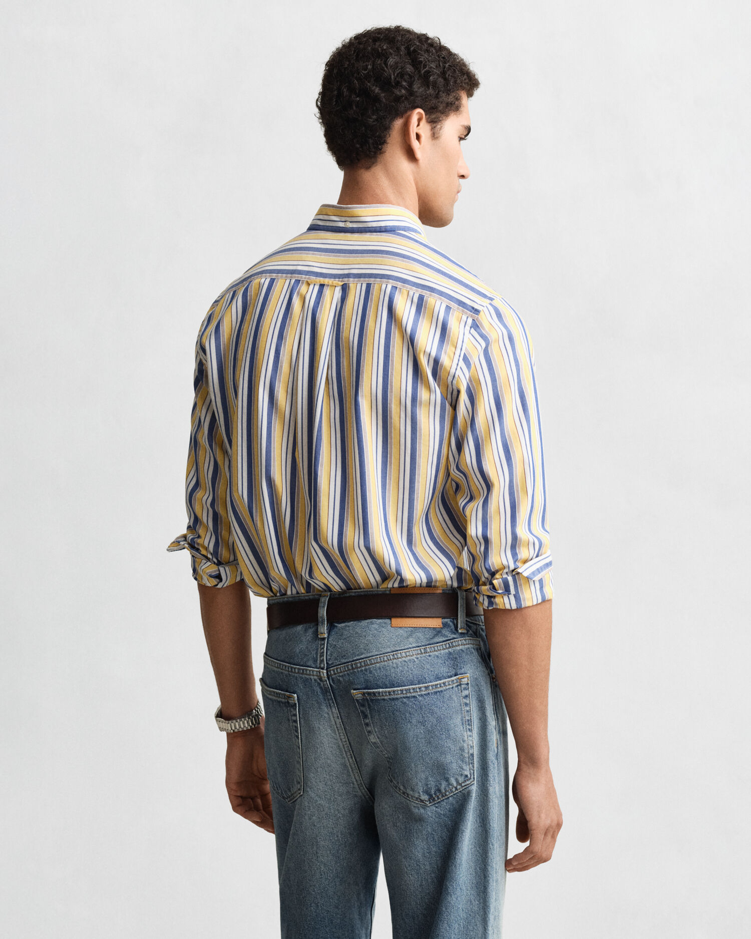 Regular Fit Striped Poplin Shirt — FADED SUNSET