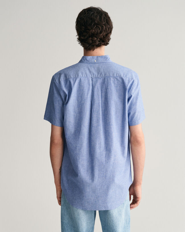 Regular Fit Cotton Linen Short Sleeve Shirt