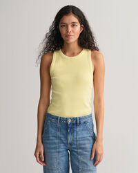 Sunfaded High Neck Rib Tank Top