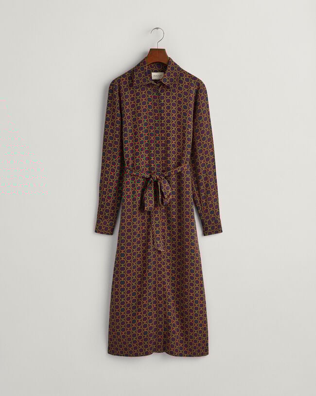 Slim Fit Geometric Shirt Dress