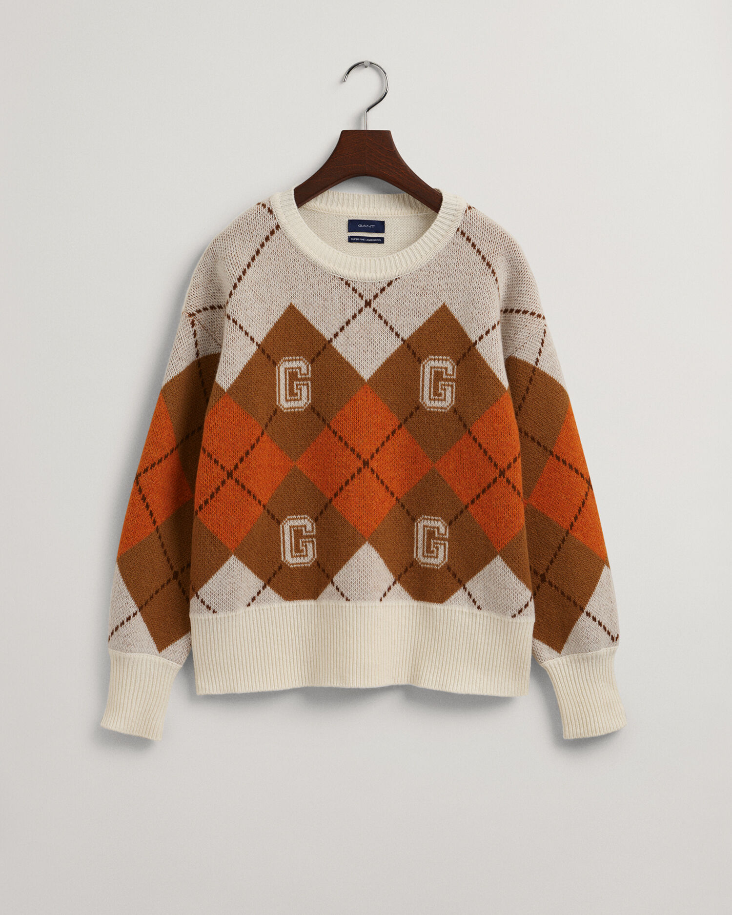 Drop Shoulder Argyle Jumper | lava 