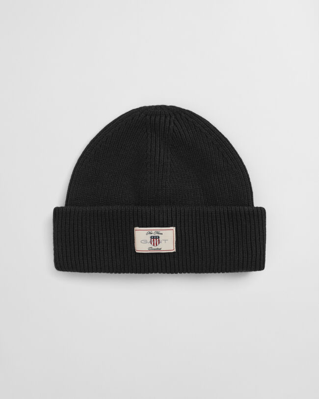 Ribbed Cotton Blend Beanie