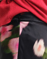 Midi Floral Print A-Line Skirt