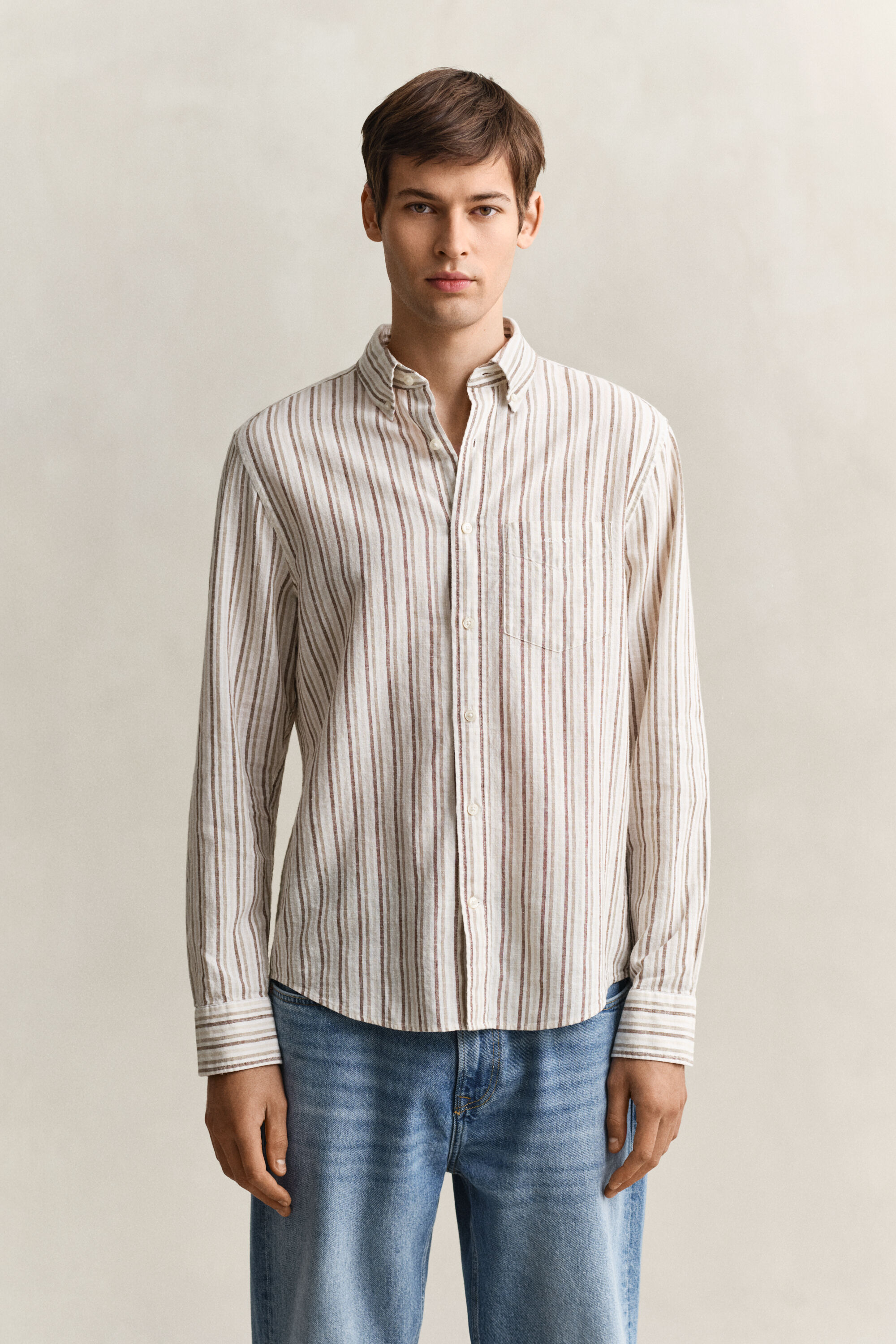 Striped Linen Blend Shirt