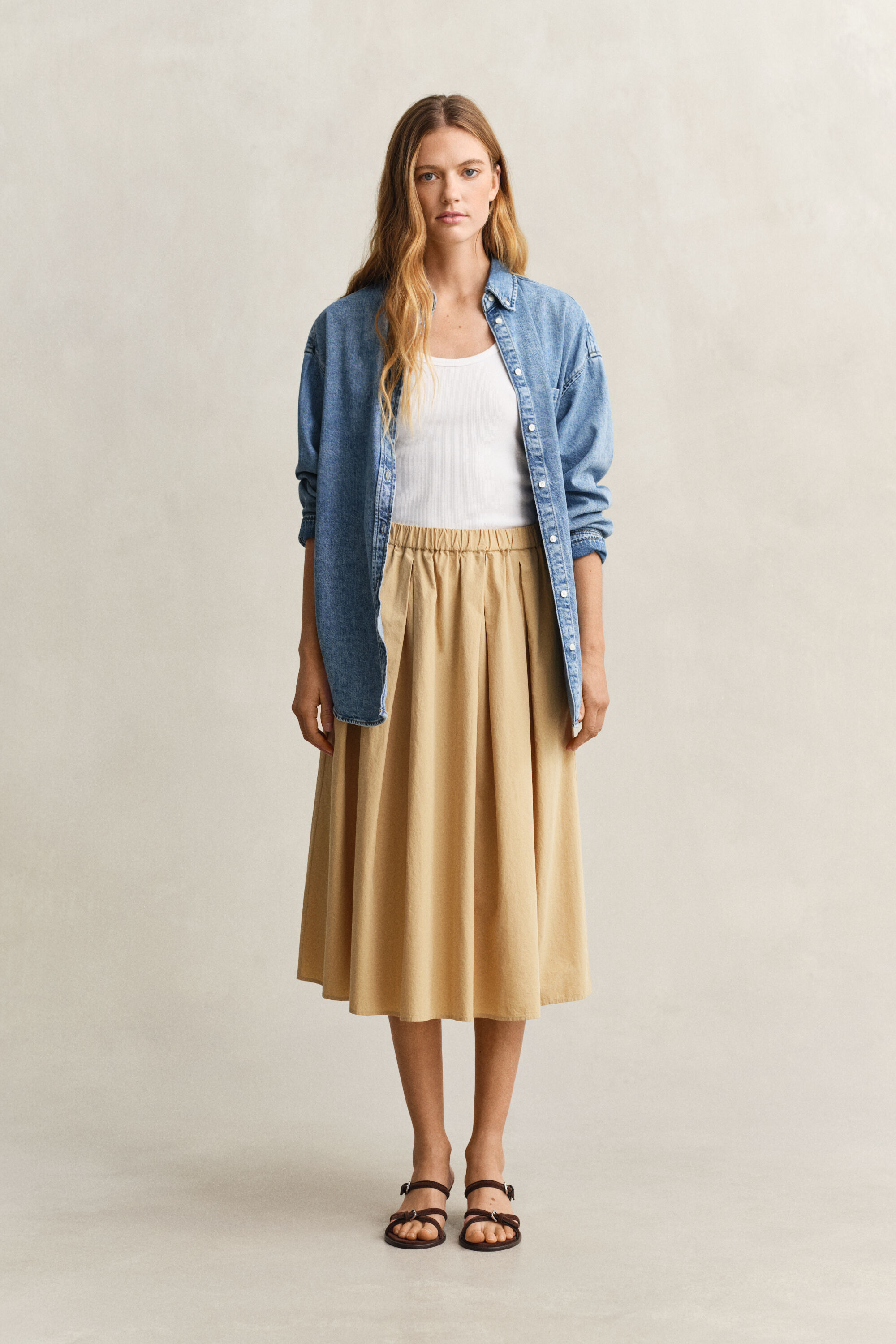 Poplin Midi Skirt
