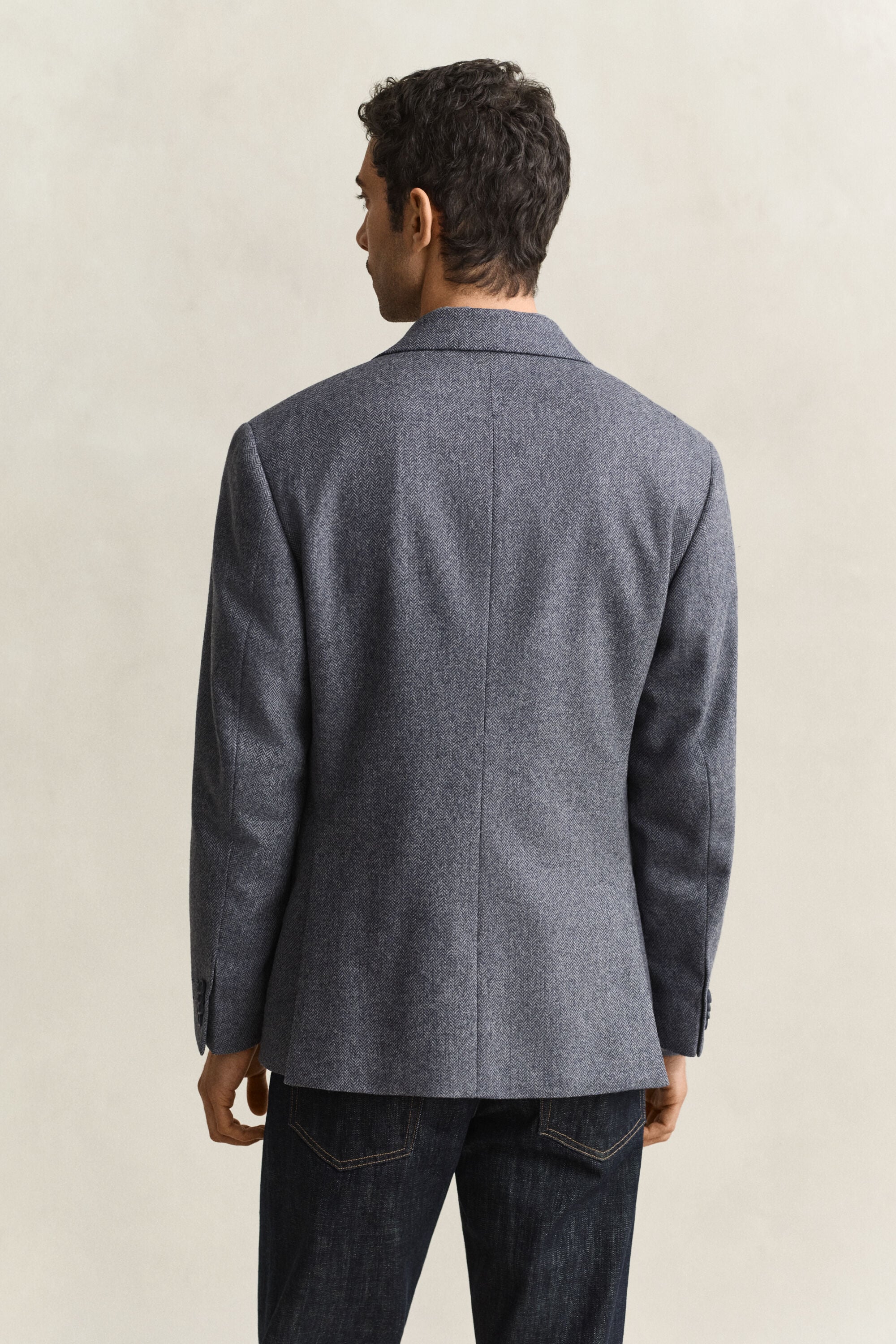 Wool Herringbone Suit Jacket