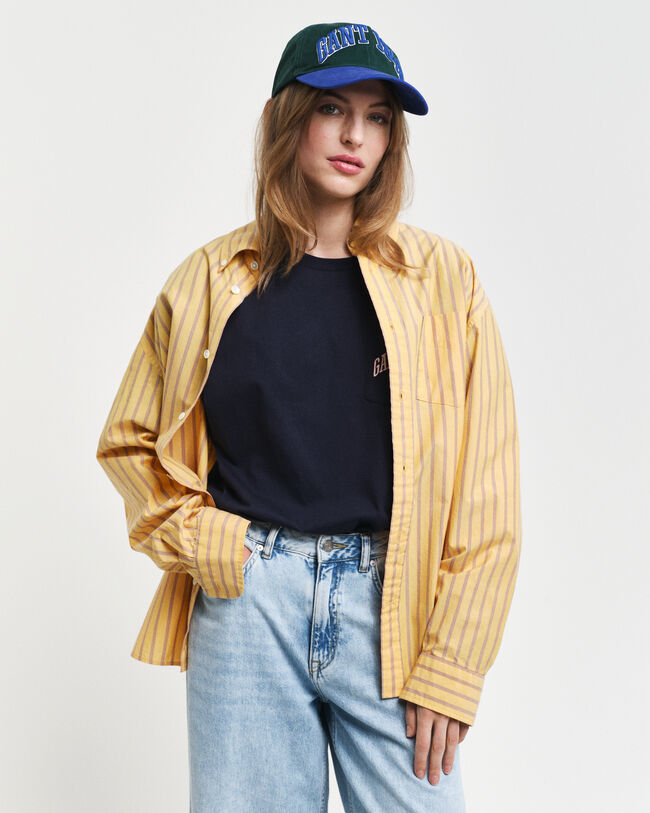 Relaxed Fit Striped Heritage Poplin Shirt