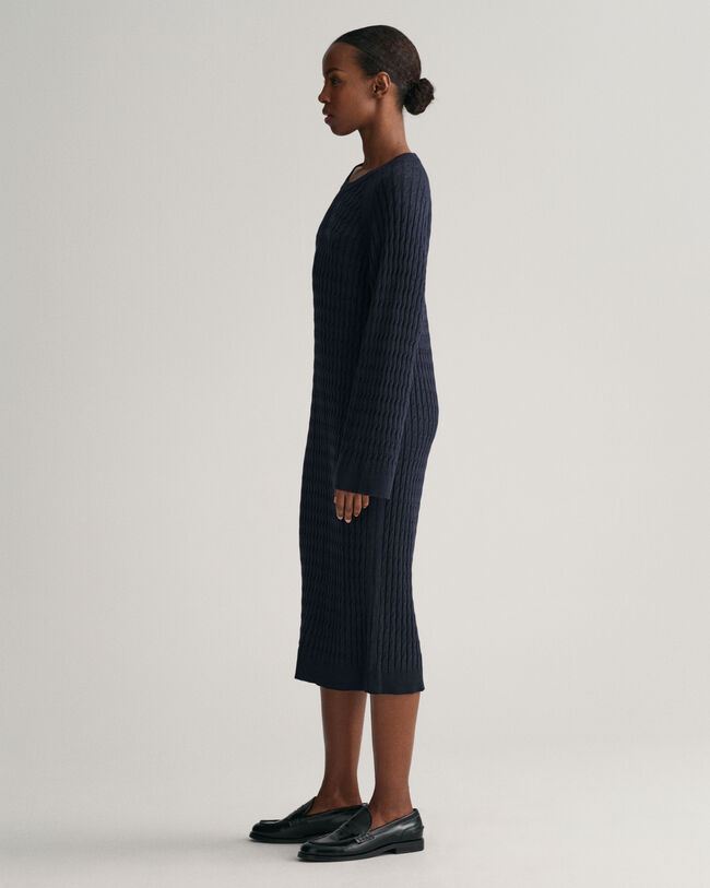 Cable Knit Crew Neck Dress