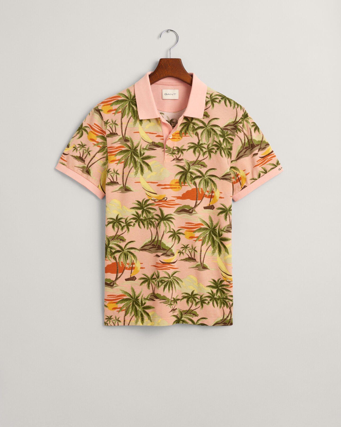 Hawaiian Print Polo Shirt