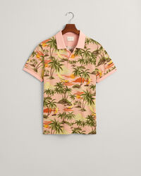 Hawaiian Print Polo Shirt