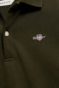 Teen Boys Shield Long Sleeve Polo Shirt — DARK MOSS GREEN 1