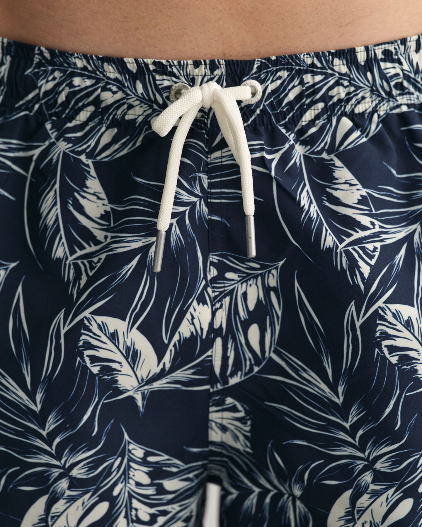Classic Fit Tropical Leaves Print Swim Shorts