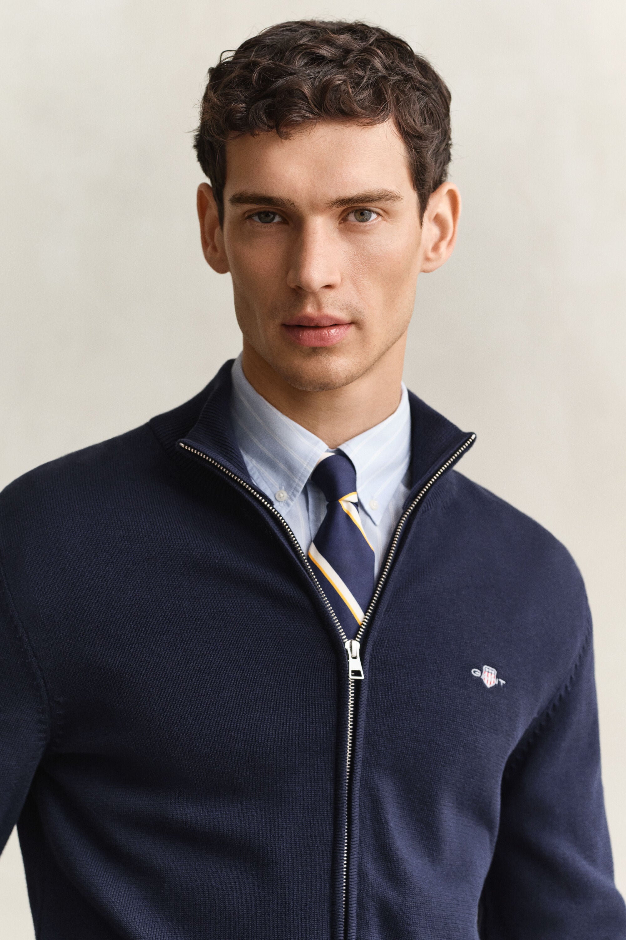 Casual Cotton Zip Cardigan