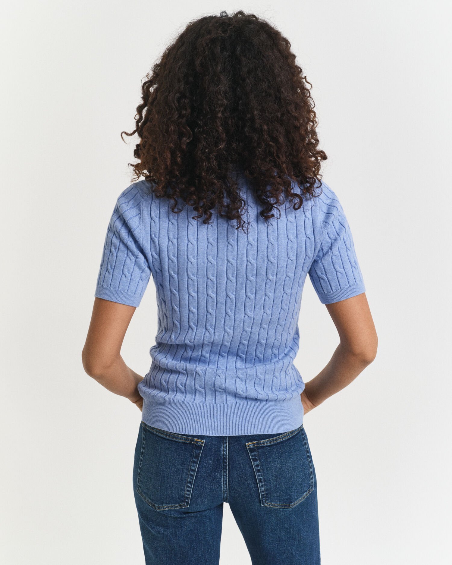 Cable Knit Short Sleeve Sweater