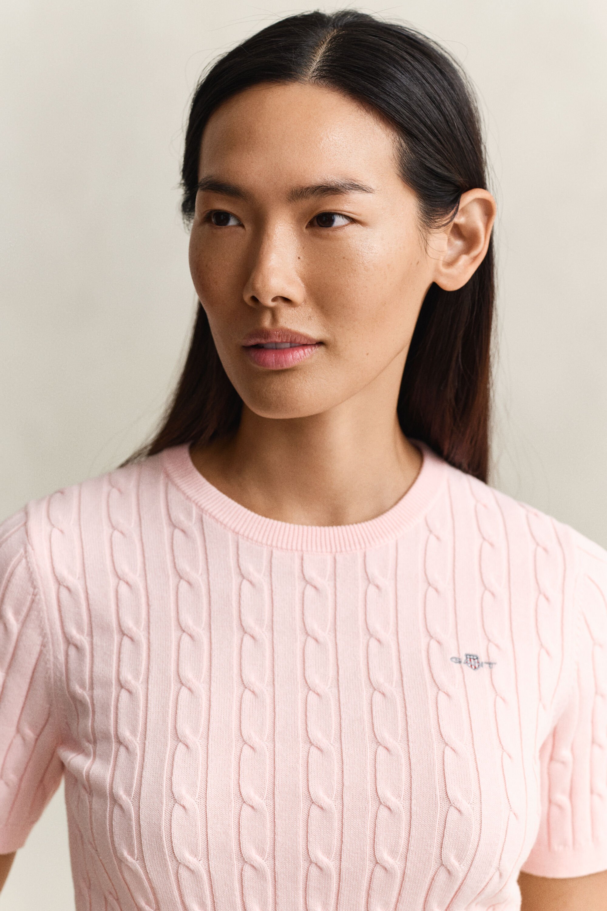 Cable Knit Short Sleeve Sweater