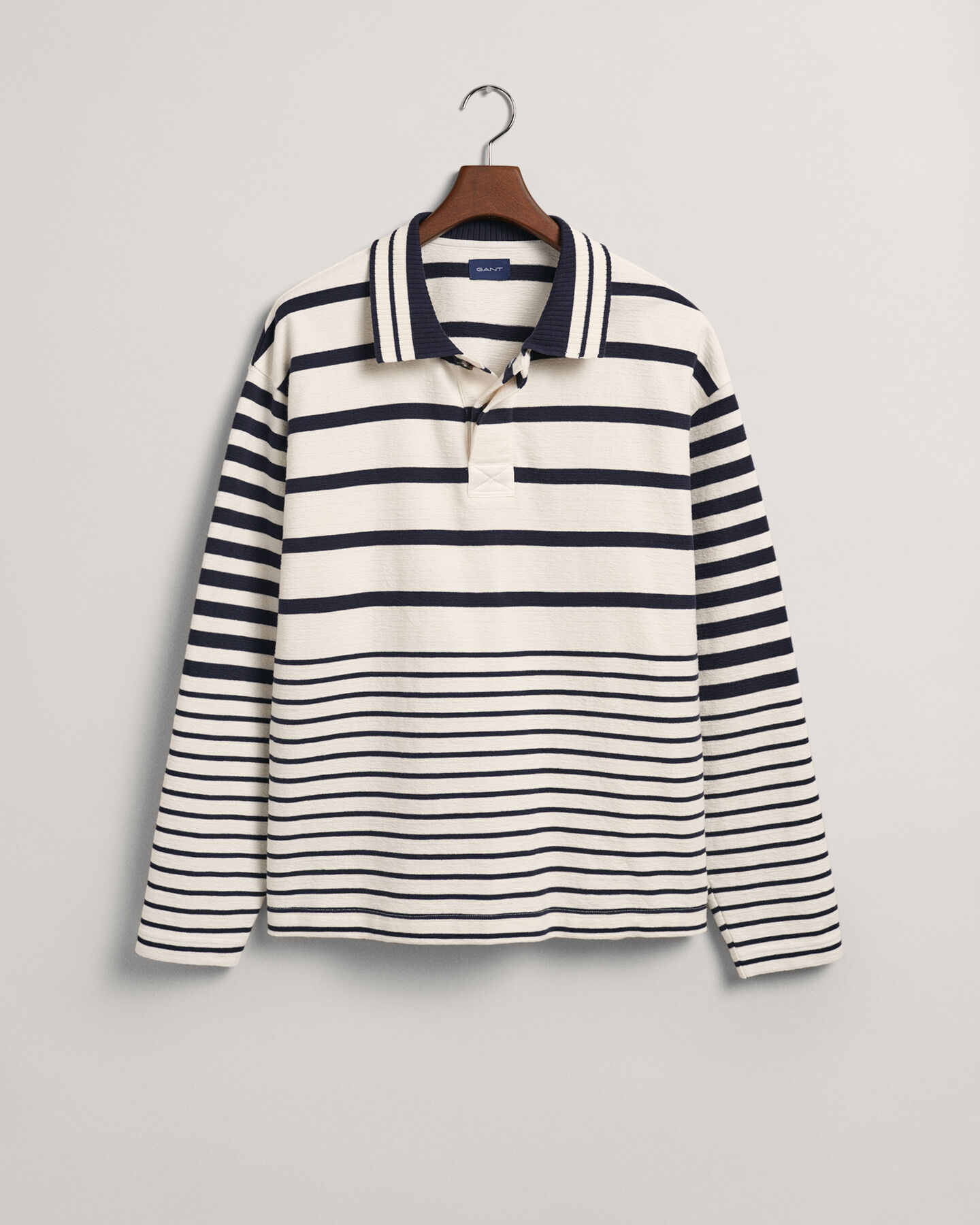 Striped Collared Heavy Knit Rugger
