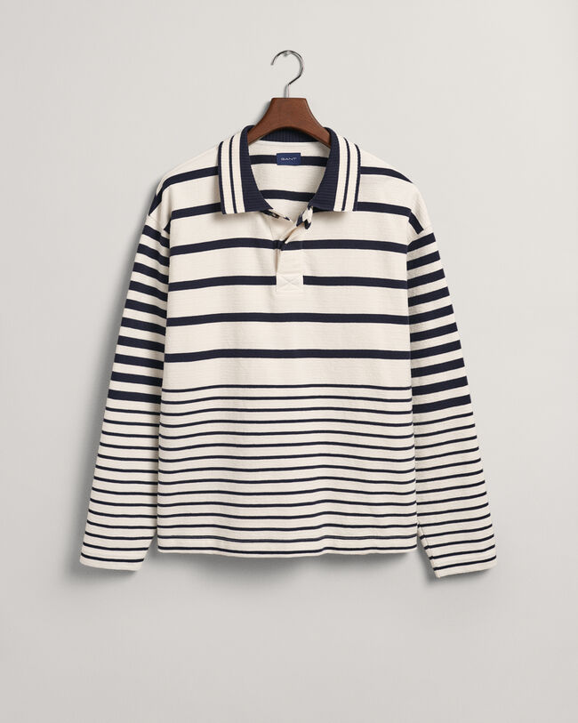 Striped Collared Heavy Knit Rugger