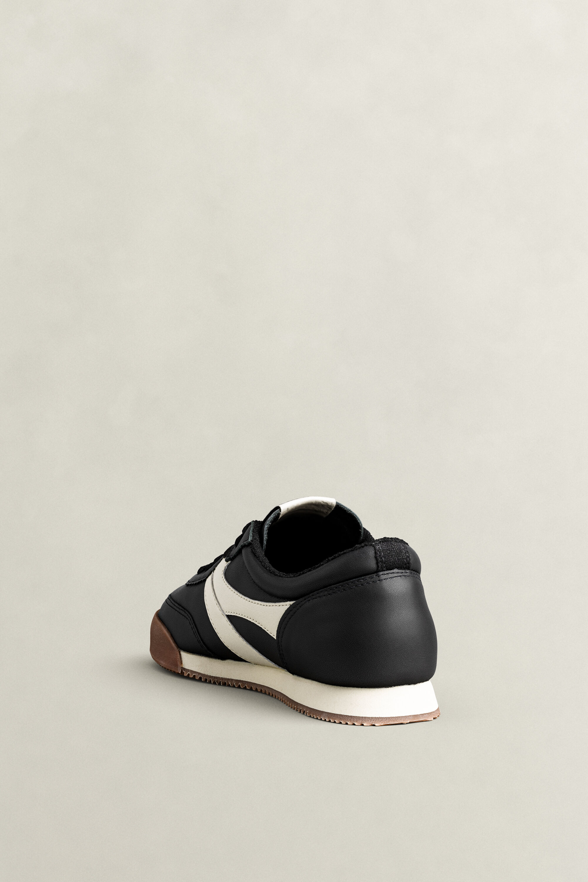 Beylana Leather Sneakers — BLACK