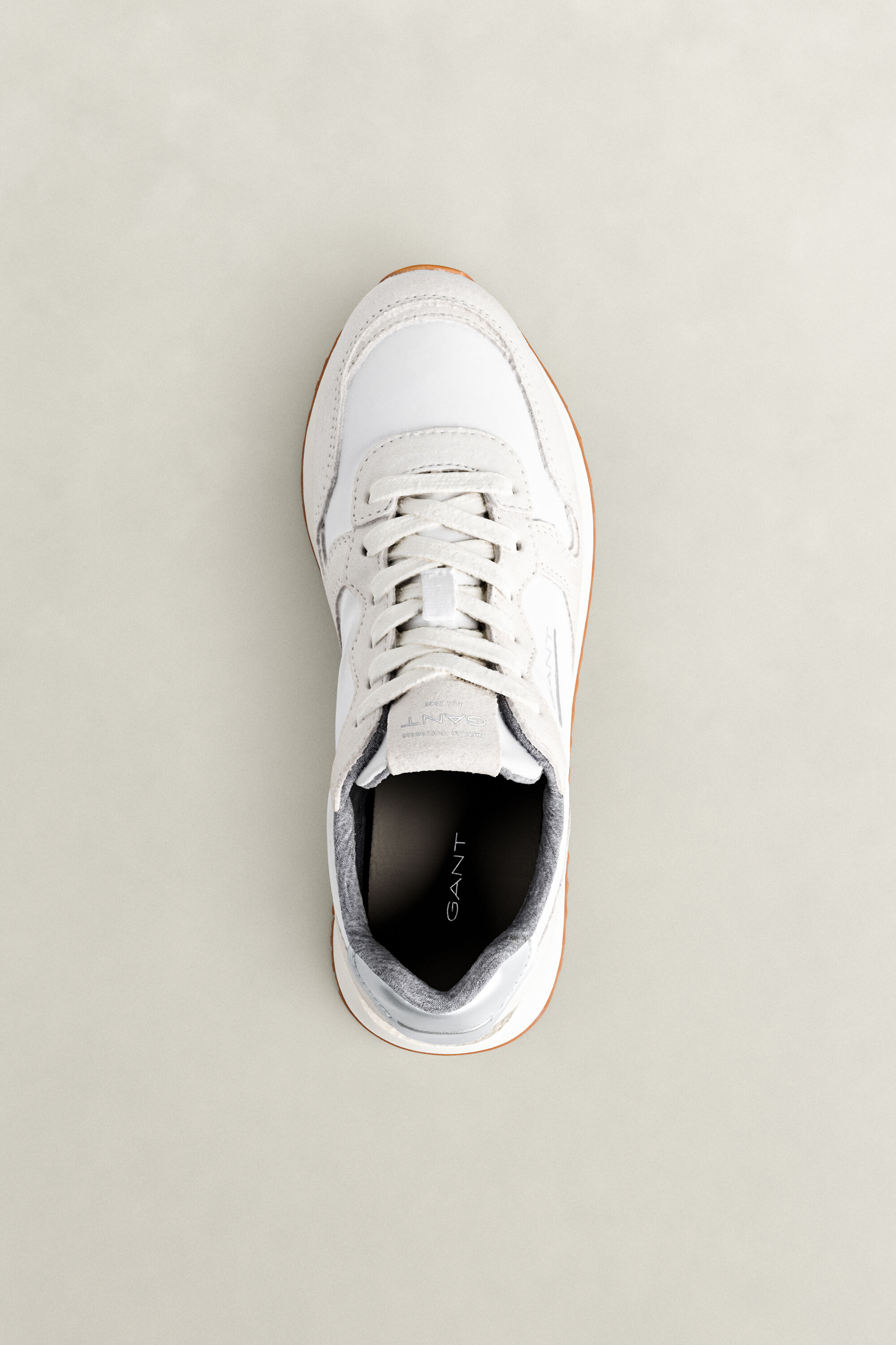 Bevinda Suede Nylon Sneakers — EGGSHELL