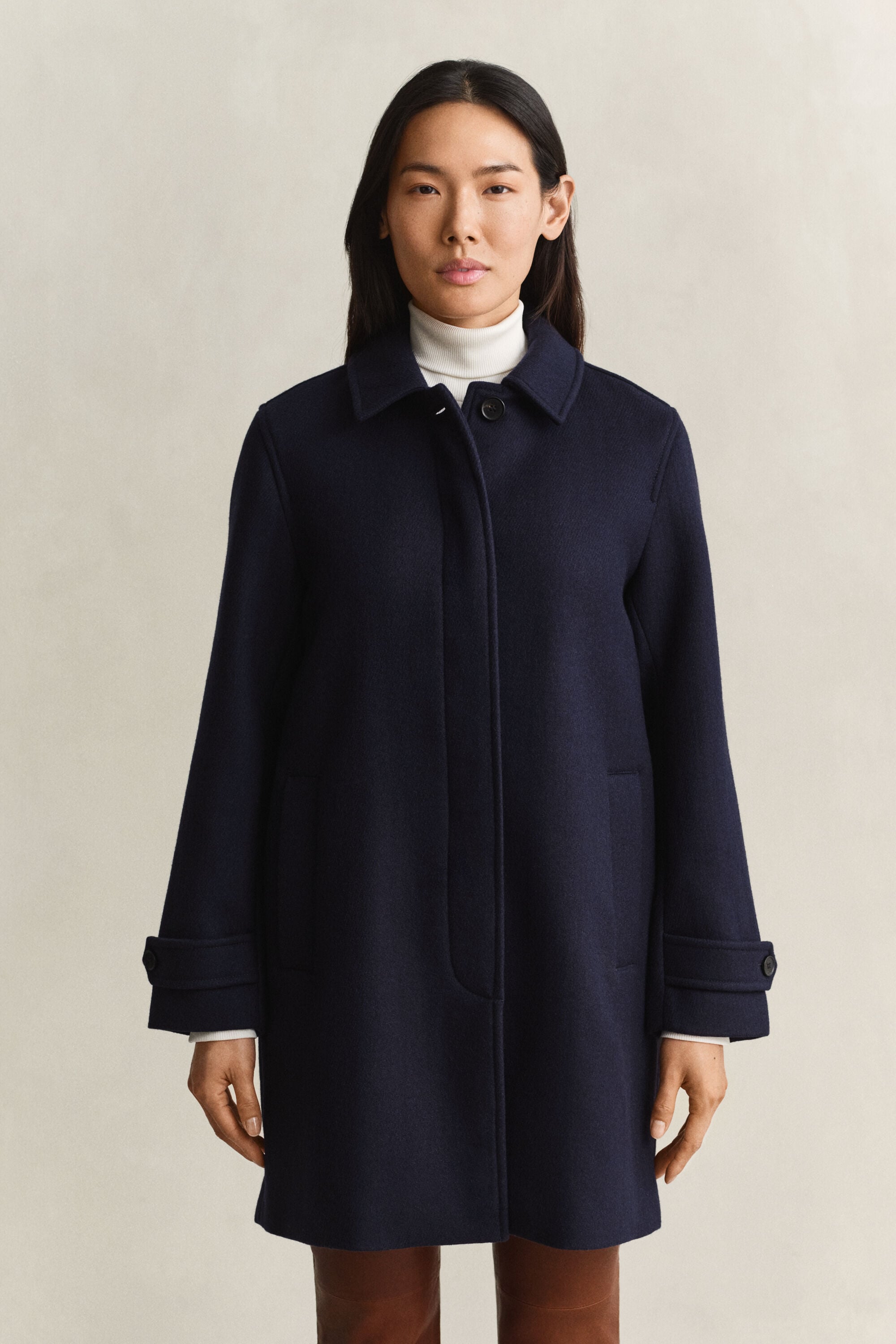 Wool Blend Car Coat
