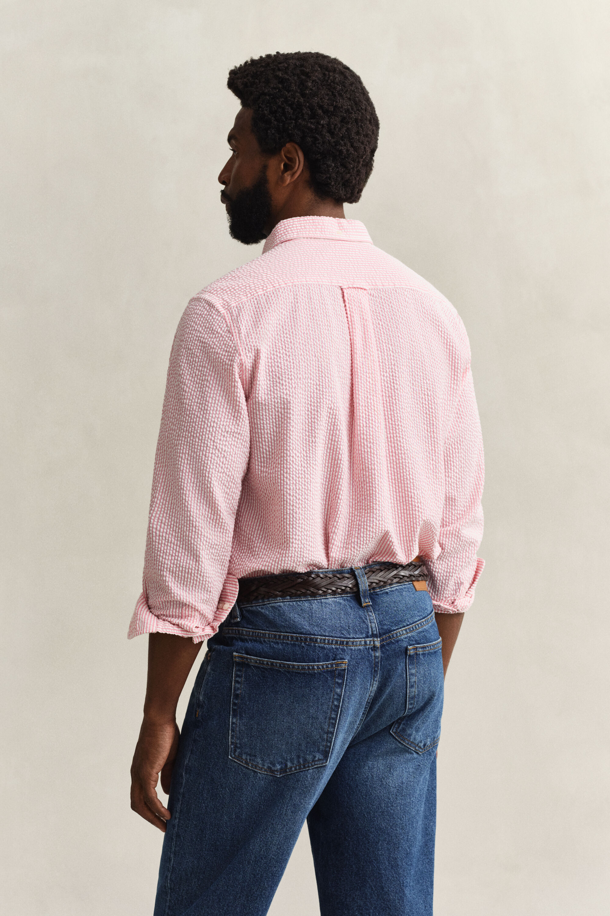 Regular Fit Striped Seersucker Shirt
