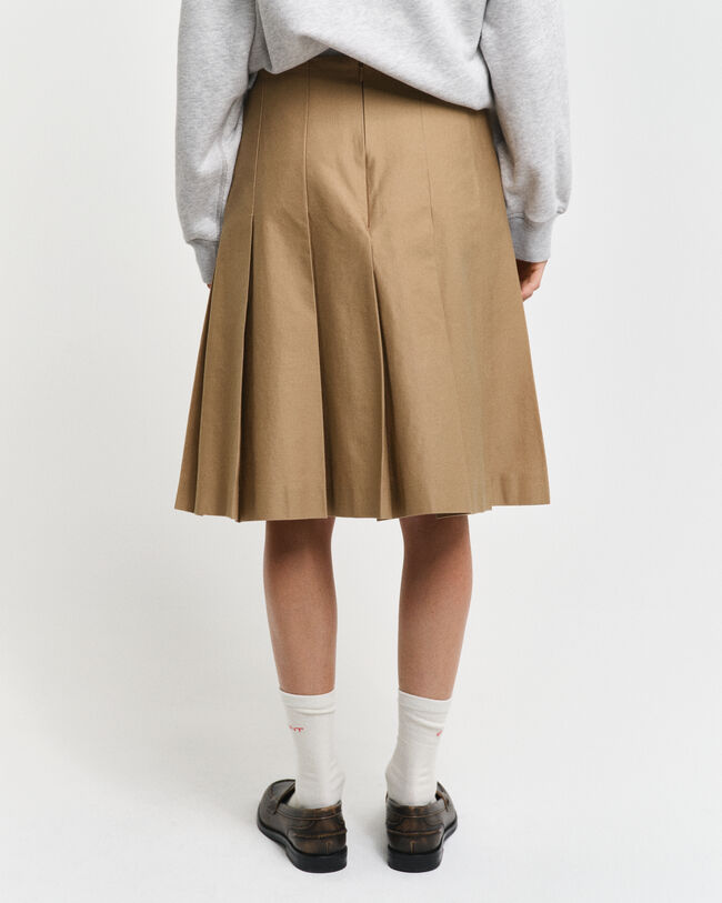 Pleated Chino Skirt
