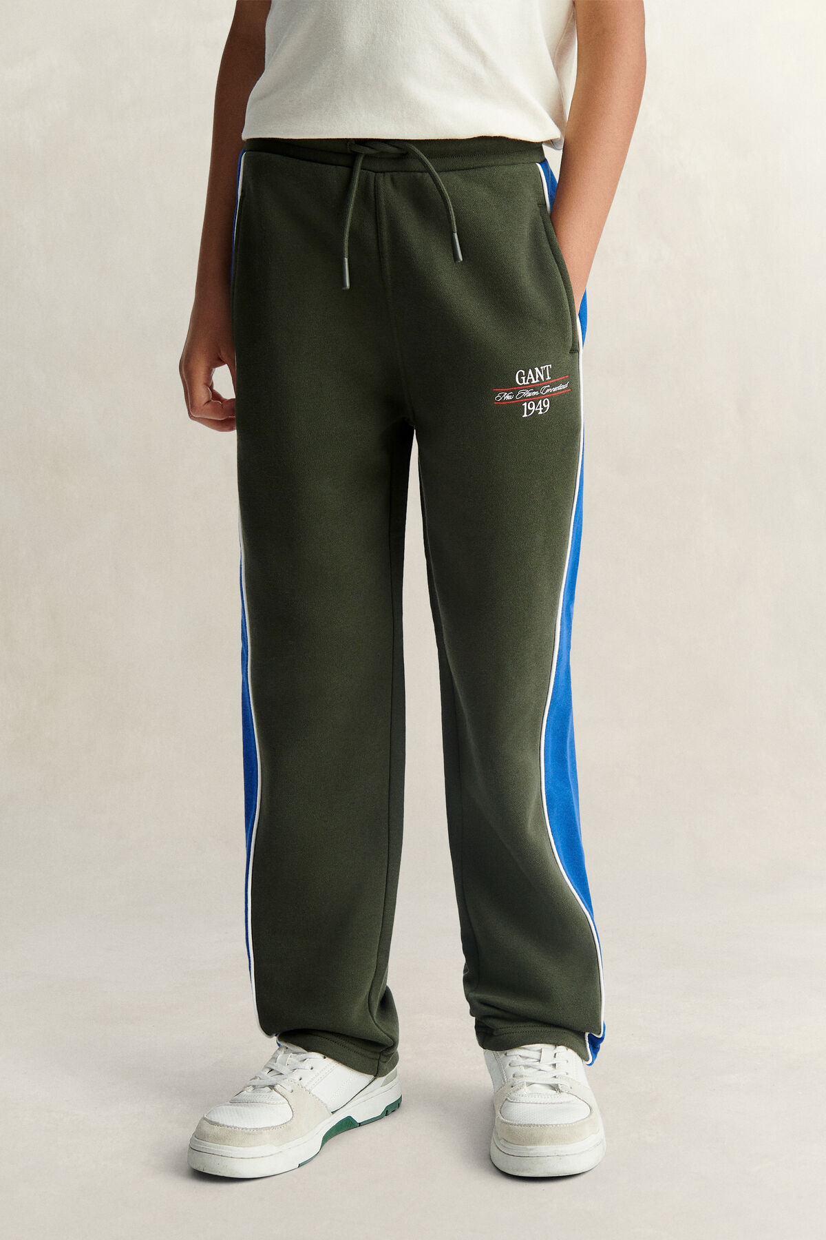 Teen Boys Color Block Sweatpants — DARK MOSS GREEN