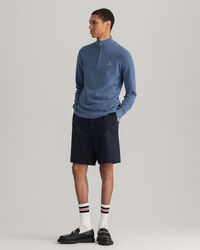 Cotton Piqu&eacute; Half-Zip Sweater