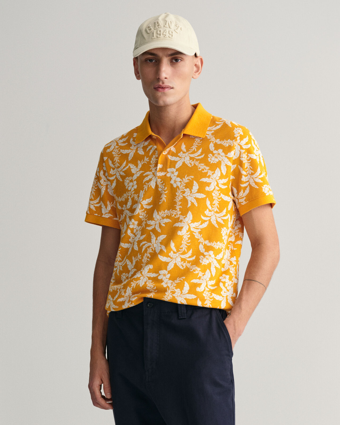 Palm Lei Print Piqu&eacute; Polo Shirt
