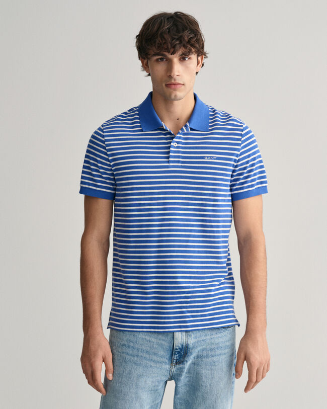 Striped Piqué Polo Shirt