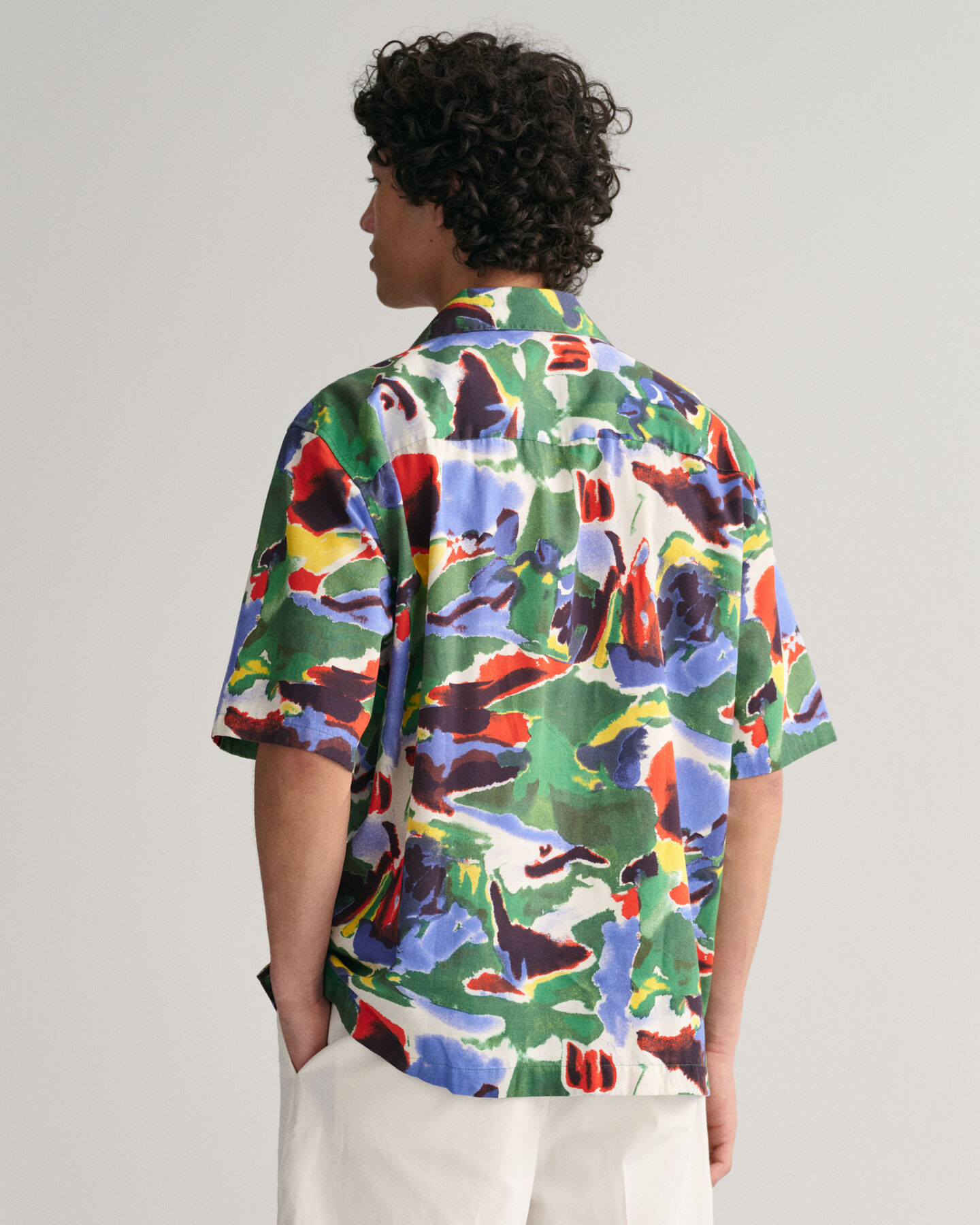 Relaxed Fit Cotton Lyocell Printed Short Sleeve Shirt