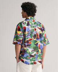 Relaxed Fit Cotton Lyocell Printed Short Sleeve Shirt