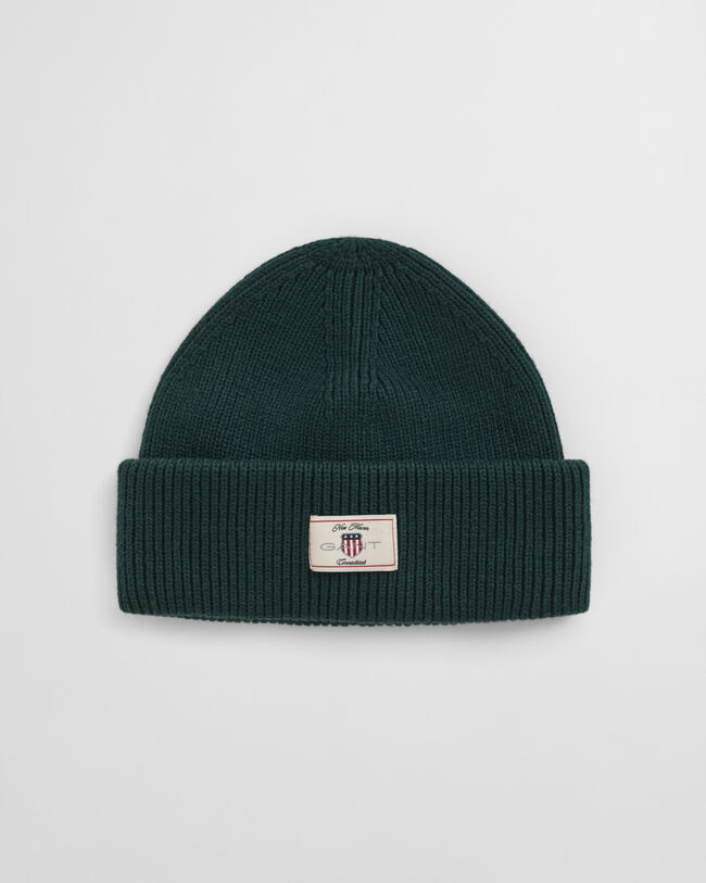 Ribbed Cotton Blend Beanie