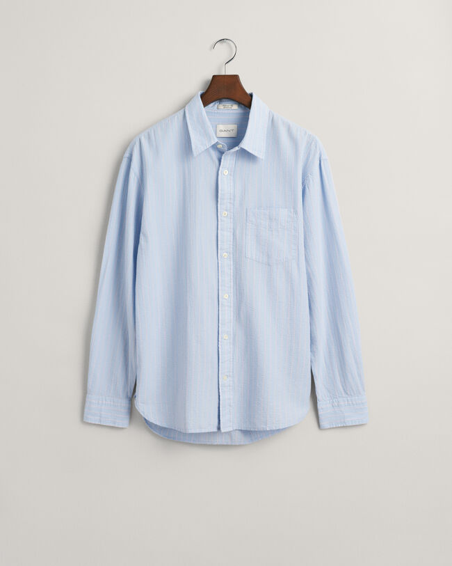 Relaxed Fit Pinstriped Seersucker Shirt
