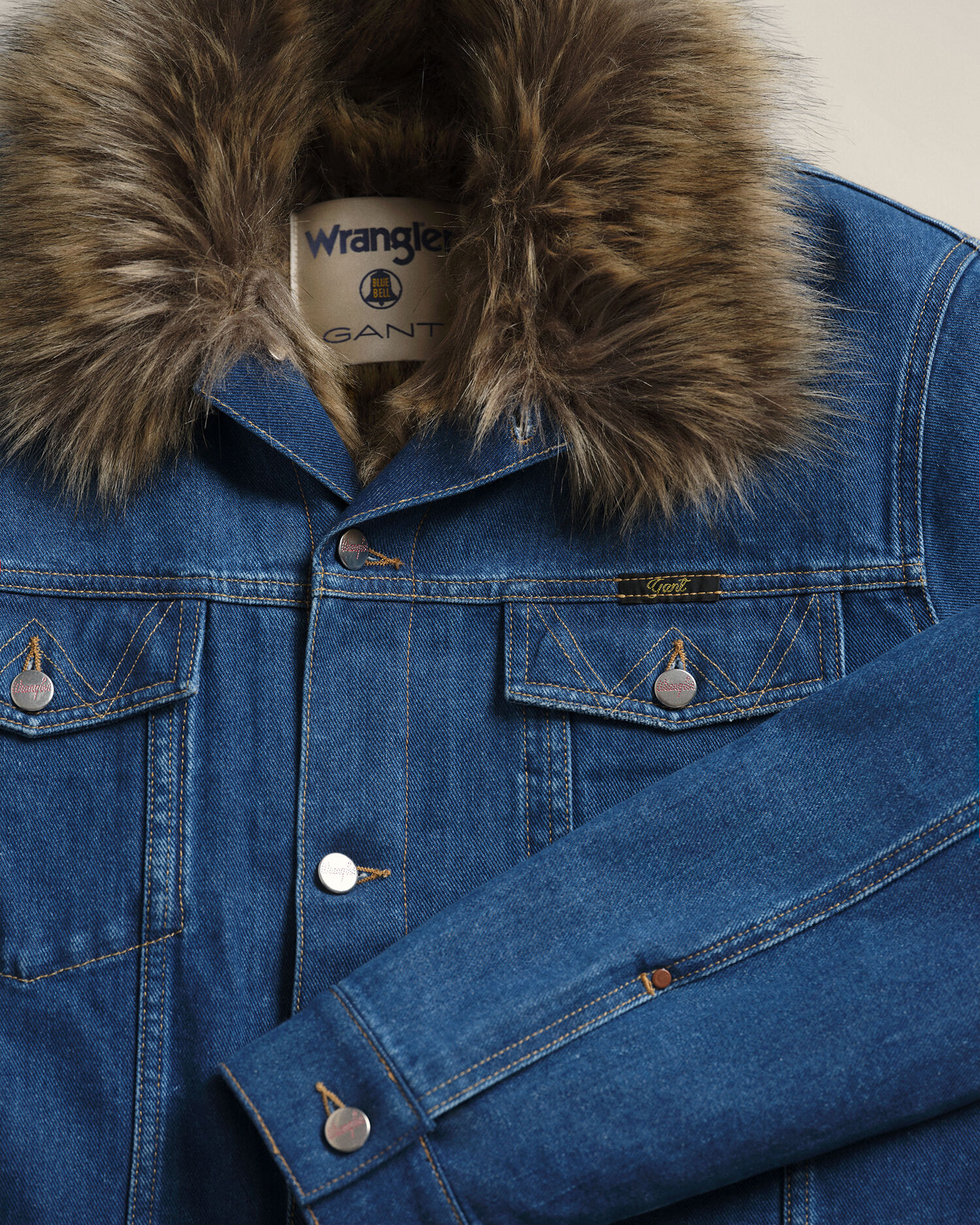 GANT x Wrangler Denim Faux Fur Jacket 