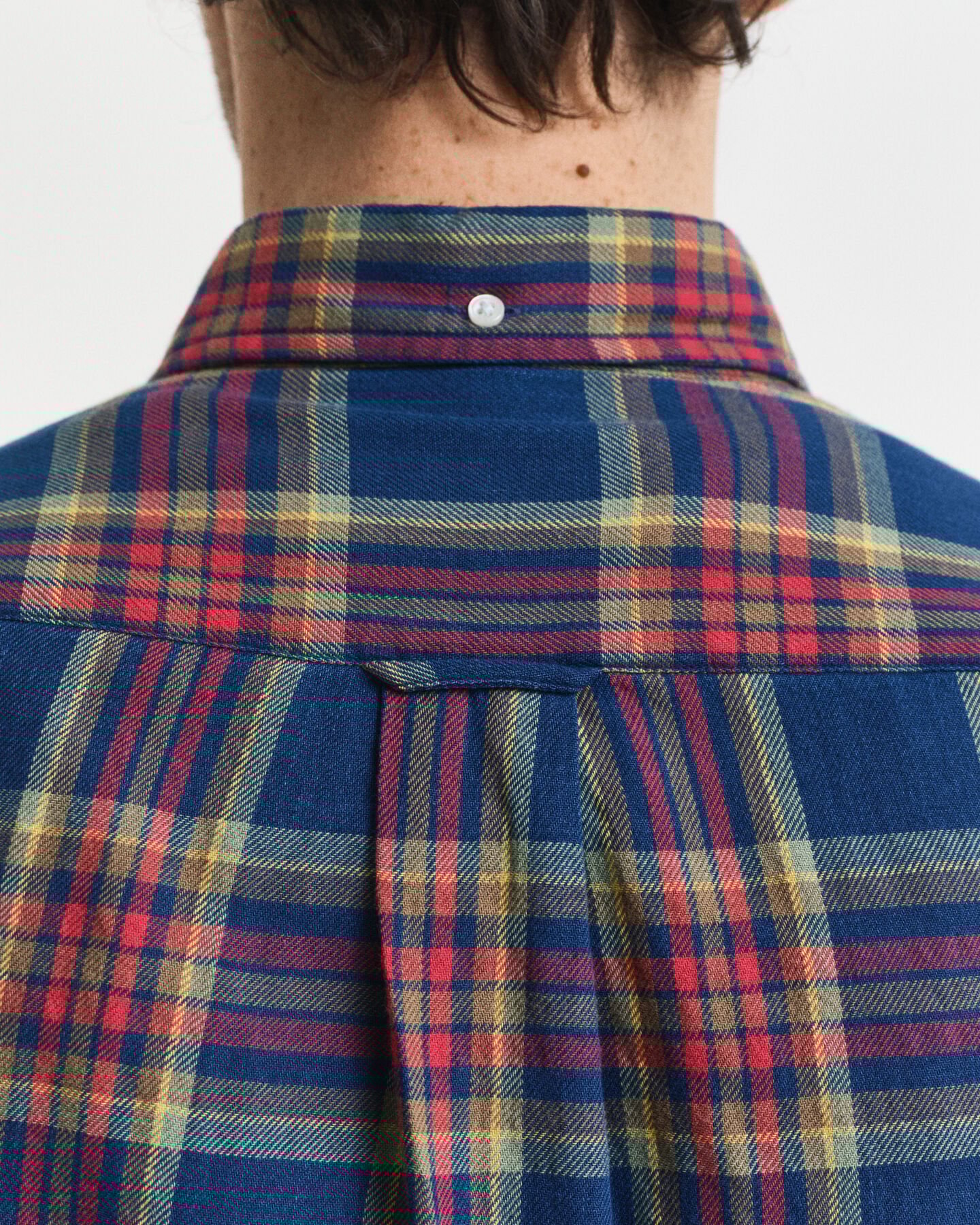 Regular Fit Checked Indigo Twill Shirt