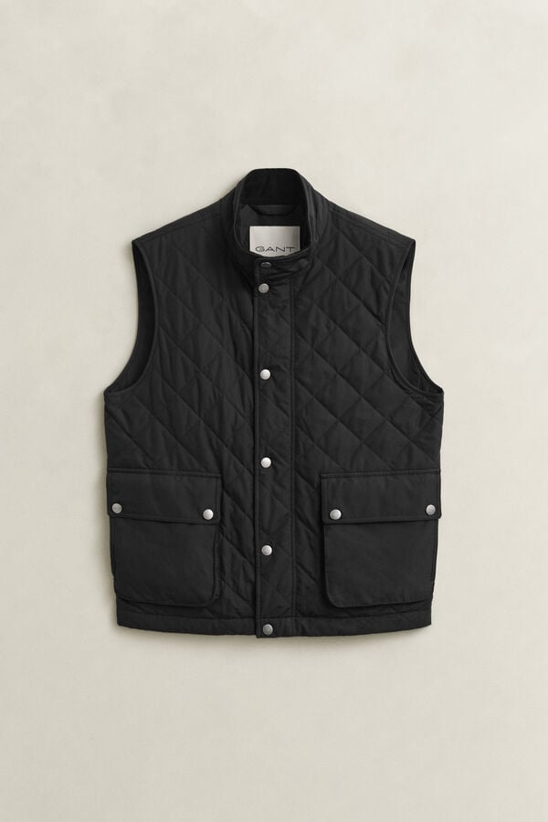 Quilted Vest — BLACK