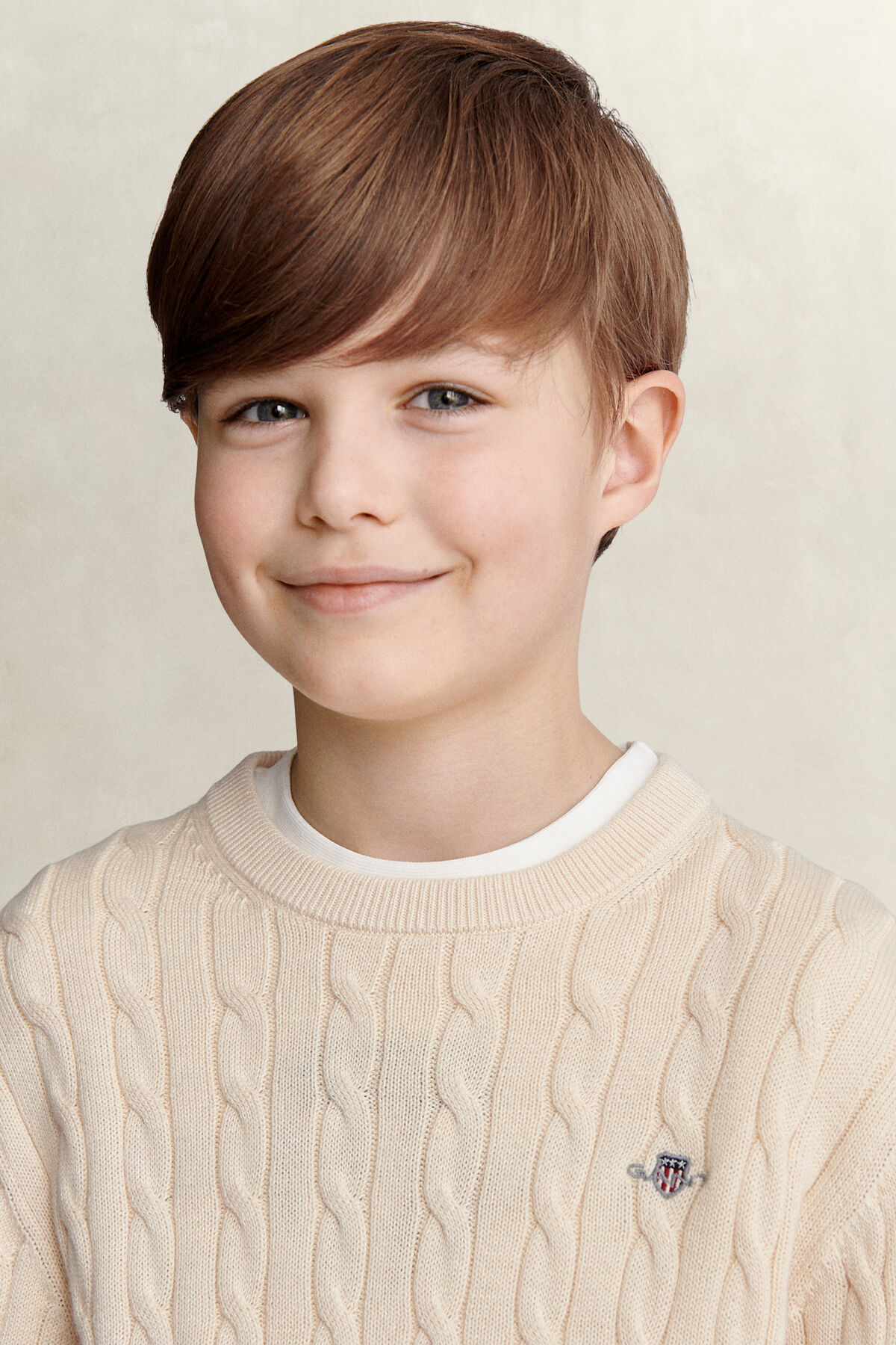 Teen Boys Shield Sweater — CREAMED WHITE
