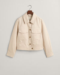 Cropped Linen Blend Jacket
