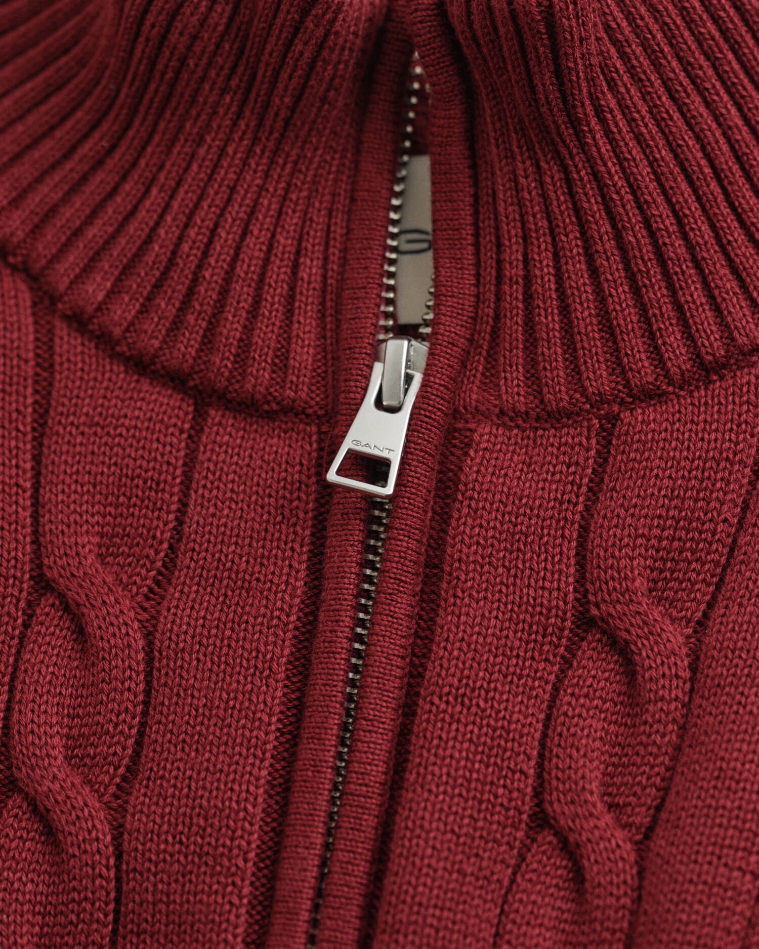 Cotton Cable Knit Half-Zip Sweater
