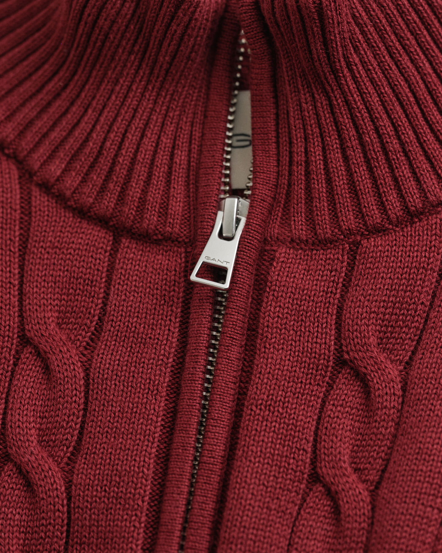 Cotton Cable Knit Half-Zip Sweater